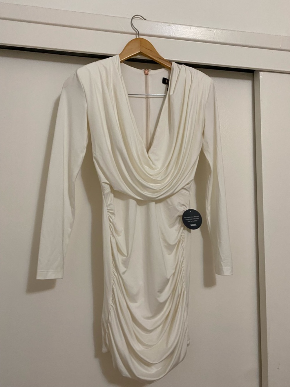 Nookie Giselle Long Sleeve Mini Dress - Ivory - Picture 5 of 8